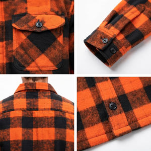 <b>Men</b> Plaid Flannel Shirt <b>Jackets</b> Long Sleeve <b>Men</b> Turn Down Collar Button Down <b>Jackets</b> Casual WInter Wear Warm Cotton <b>Jackets</b> - Product Image 6
