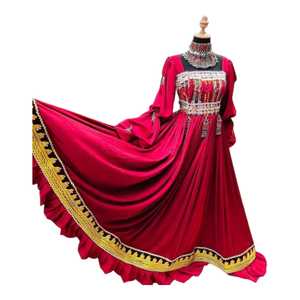 Vestidos vintage afganos de lujo para boda, hechos a mano, para mujer, venta en línea, vestidos tribales KUCHI, de tela gruesa, en varios colores y tallas. - Product Image 1