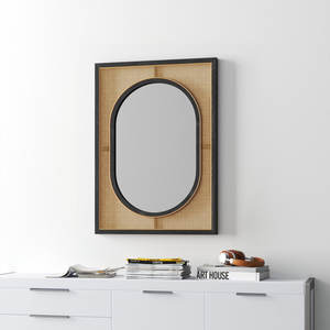 Espejo de pared rectangular de mimbre/Ratán - Product Image 2