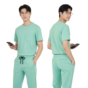 Proveedor Mayorista de Uniformes Médicos Unisex, Conjunto de Pantalones Cortos y Camiseta de Manga Corta, Tela Elástica Suave de Spandex/Algodón para Hospitales - Product Image 1
