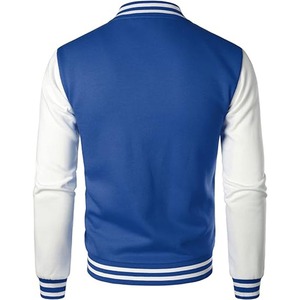 Veste universitaire bleue et blanche pour homme, coupe classique, col rabattu, boutons sur le devant, couleur unie, vêtements décontractés d'automne - Product Image 6