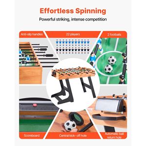 Mesa de Futbolín Plegable Resistente de 42 Pulgadas, Tamaño Estándar, para Interiores, para el Hogar, la Familia o la Sala de Juegos - Product Image 3