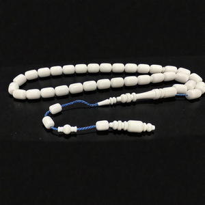 Tasbih Catalin blanc, perles de prière taillées en capsule, pompon, chapelet islamique, cadeau pour homme - Product Image 5