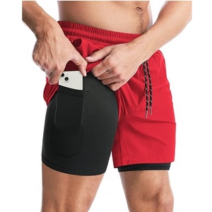 Pantalones Cortos Deportivos Personalizados con Logotipo, de Satén Sólido, para Correr, Gimnasio, Entrenamiento, Fitness, Deportes, de Nailon y Algodón, para Hombre, Casuales, al por Mayor - Product Image 1