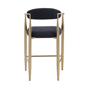 Ensemble de 2 tabourets de bar modernes en bouclette, chaises hautes vintage pour îlot de cuisine avec structure/sièges/dossier/accoudoirs en métal, tabourets de bar modernes rembourrés à hauteur de bar - Product Image 6