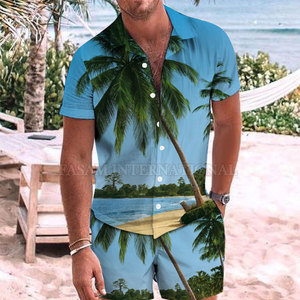 Servicio OEM, Conjunto de Camisa y Pantalones Cortos Estilo Hawaiano, Conjunto de Camisa y Pantalones Cortos Hawaianos de Alta Calidad en Venta - Product Image 6