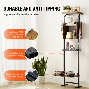 ชามอาหารสุนัขแบบยกขึ้นพร้อมที่จัดเก็บอุปกรณ์ให้อาหารสัตว์เลี้ยง - Product Image 4