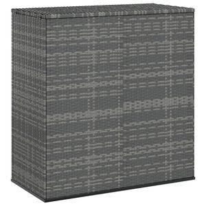 Gray Pe Rattan <b>Cushion</b> Box <b>Rectangular</b> Outdoor Storage Patio Furniture Single Tier Standing Type - Product Image 1