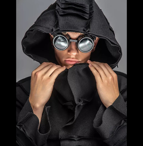 Men Black Hooded <b>Long</b> Hard Shell <b>Jacket</b> <b>Waterproof</b> Oversized Fit With Pockets Turtleneck Zip Closure Winter Outdoor Wear - Product Image 6