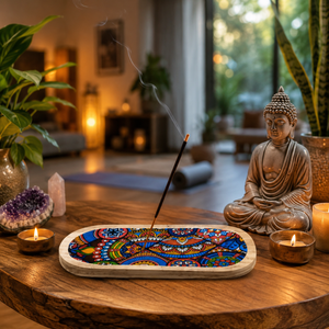 Handcrafted Wooden Boat Shape Incense Stick Holder | <b>Decorative</b> Ash Catcher Incense Burner Tray for Meditation Yoga Home <b>Decor</b> - Product Image 3