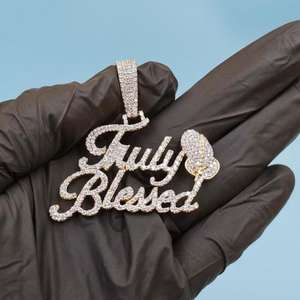 VVS Moissanite Name latter <b>Pendant</b> 925 <b>Silver</b> Iced Out Custom Latter <b>Pendant</b> Hip Hop <b>Pendant</b> <b>Initial</b> Latter Charms For Birthday - Product Image 1