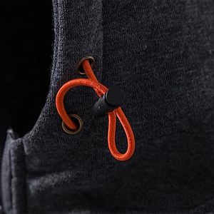 Felpa con Cappuccio e Zip per Uomo, Grigio Scuro, Tinta Unita, Casual, Vestibilità Regolare, Design con Tasche <span class=keywords><strong>in</strong></span> Pile per l'Autunno - Product Image 4