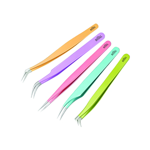 Pinces à cils en acier inoxydable de haute qualité avec logo personnalisé royal pour salons de beauté professionnels - Product Image 2