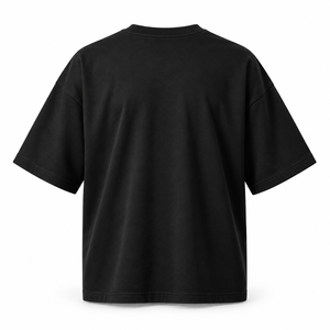 เสื้อยืดโอเวอร์ไซส์สีดำสำหรับผู้ชาย แขนสั้น คอกลม ผ้าเรียบ 100% ผ้าฝ้าย สไตล์สตรีท แห้งเร็ว ระบายอากาศดี เป็นมิตรกับสิ่งแวดล้อม - Product Image 2