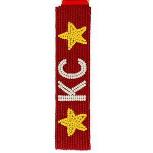 Unique Star Accent Design Kc Beaded Adjustable Keychain Wristlet Handmade City Team Key Holder Gameday <b>Personalized</b> <b>Keychains</b> - Product Image 1