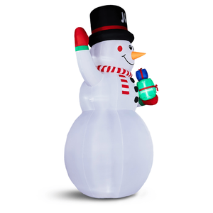Pupazzo di Neve Gonfiabile Illuminato da 3,6 Metri con Scatole Regalo, Decorazione Natalizia Gigante da Giardino - Product Image 2