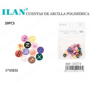 Perline in Argilla Polimerica Ilan 5x9mm con Lettere per Creazione di Gioielli e Artigianato - Product Image 3