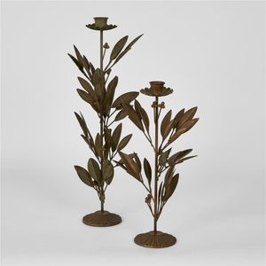 En gros Candelabre floral vintage en laiton, 3 branches, doré antique, luxe, centre de table de mariage - Product Image 6