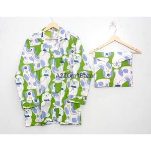 Conjunto de ropa de dormir floral romántica de algodón de manga larga para mujer, traje de pijama de dos piezas de tela suave y transpirable, cintura elástica, verano - Product Image 2