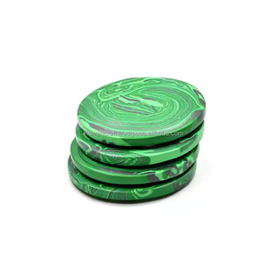 Ensemble de sous-verres en résine moderne, écologiques, durables et de haute qualité, personnalisables, motif marbre vert unique, logo personnalisé, pour la maison et les restaurants - Product Image 1