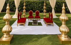 Elegant Sankheda Vedi Chair Set for Hindu Weddings Luxurious Indian Wedding Low Seating Mandap Chairs Set For Hindu Weddings - Product Image 4