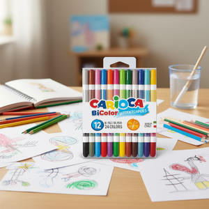 Pennarelli Acquerellabili Bicolore Carioca 12pz 24 Colori Super Lavabili per Arte - Product Image 3