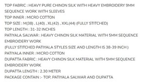 ATTRACTIVE CHINON SILK EMBROIDERY SEQUENCE WORK TOP PATIYALA WITH DUPATTA <b>RED</b> 72548 - Product Image 6