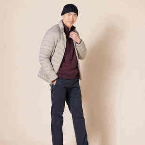 Pull en maille bordeaux pour homme, col montant zippé, coupe classique, couleur unie, décontracté, pour l'automne - Product Image 6