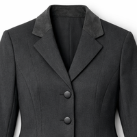 Veste d'équitation softshell respirante - Manteau de concours gris pour l'équitation - Blazer de compétition ajusté et anti-humidité