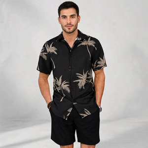 2026 Wholesale Summer Men's Casual Shorts <b>Set</b> Plain Color Solid 100% Cotton Jersey Quick Dry Knitted Customized Logo <b>Twin</b> <b>Set</b> - Product Image 1