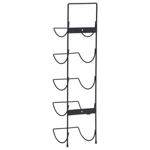 Porte-vin mural en fer noir pour 5 bouteilles, accessoire élégant pour bar à domicile - Product Image 5