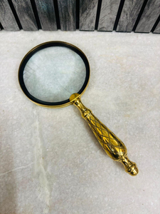 Vintage Metal Magnifying Glass with Round Lens Decorative Handheld <b>Reading</b> Magnifier Gold Finish Classic Desk <b>Accessory</b> Gift - Product Image 5