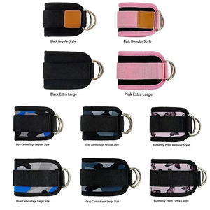 Custom Heavy Duty Adjustable <b>Ankle</b> Straps with Neoprene Padding and D Ring for Fitness Training - Product Image 3