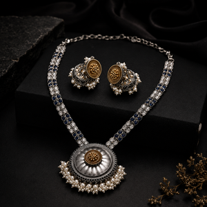 Wholesale Vintage Royal <b>Disc</b> Pendant Set Alloy Antique Gold Silver Plated Bohemian Floral Design Crystal Rhinestone Women's - Product Image 6