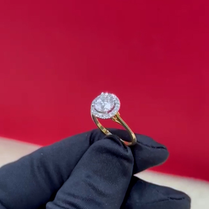 Bague de fiançailles et de mariage en diamant de laboratoire certifié HRD, or massif pur, bijoux, achat direct auprès d'un fournisseur indien de confiance - Product Image 3
