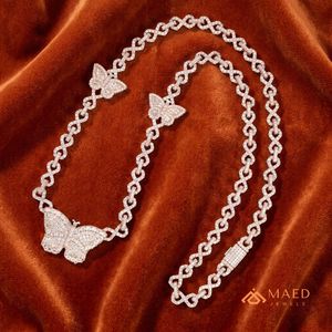 Collier pendentif papillon en moissanite plaqué or rose, bijoux de mode, collier à fine chaîne, New York City, look élégant et chic pour femmes - Product Image 4