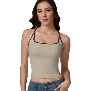Top de Tirantes para Mujer, Diseño Único, Corte Ajustado, Cuello Redondo, Tirantes Ajustables, Largo, Perfecto para el Verano - Product Image 1