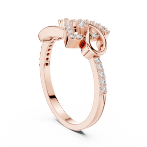 Ensemble de bagues en diamant de culture ETERNAL FLOW en or rose 18 carats, style minimaliste, pierres latérales 0,23 carat, pour fiançailles, cadeau de la Saint-Valentin - Product Image 3