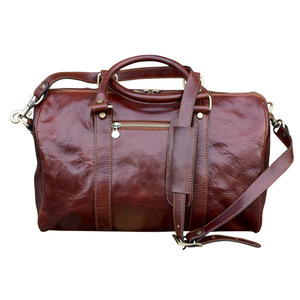Genuine Leather Duffle Bag <b>Backpack</b> Men Unisex Waterproof Sport Portable Travel Custom Logo Weekend Luggage OEM Polyester Lining - Product Image 5