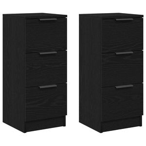 Juego de aparadores de 2 piezas de roble negro con cajón de 11.81 x 11.81 x 27.56 pulgadas - Product Image 5