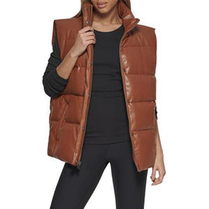 Gilet matelassé léger, chaud et élégant de haute qualité, sans manches, en duvet de canard, confortable pour l'hiver, pour femmes - Product Image 4