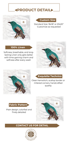 Peacock embroidered napkin, enhances elegance for premium table <b>settings</b>. - Product Image 2