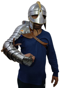 Plastron d'épaule médiéval en acier doux, protection complète du bras, épaulettes de chevalier, armure plaquée faite à la main, qualité export, à porter - Product Image 2