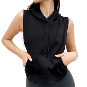 Sudadera Moderna con Capucha sin Mangas para Mujer, Estilo Casual Urbano, Ligera, Suave al Tacto, Corte Holgado, a la Moda para el Día a Día - Product Image 3