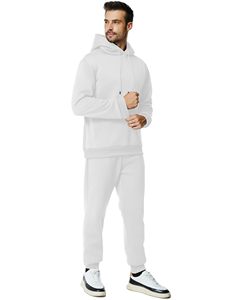 Ensemble de survêtement d'hiver confortable brodé 100% coton, vêtement décontracté avec logo sur le devant - Product Image 3