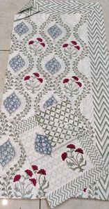 Hand Block Printed Cotton Bed <b>Linen</b> <b>Set</b> with Bedsheet and Pillowcases, Indian Artisan Floral Home Textile Wholesale Bulk Supply - Product Image 2