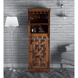 ตู้บาร์ไม้มะม่วง 2 ประตู ทรู ลิฟวิ่ง |   ตู้เก็บขวดไวน์ไม้เนื้อแข็ง |   เฟอร์นิเจอร์บาร์บ้านสไตล์โมเดิร์น 2026 GWE249 - Product Image 3