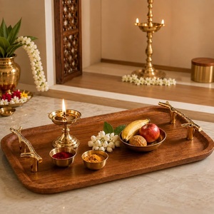 Unicorn Handicrafts Elegant Wood Serving <b>Tray</b> for Coffee Tea Breakfast <b>Snacks</b> Desserts Food Home Dining Table Restaurant - Product Image 6