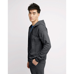 Wholesale Custom Logo Zipper Hoodie Men's Plain <b>Zip</b> <b>Hooded</b> Sweatshirt 100% Cotton Fleece Spring Jacket OEM - Product Image 2