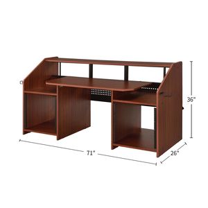 Bureau d'ordinateur rectangulaire Cherry avec 2 compartiments ouverts - Product Image 3